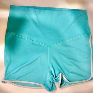 Women's Blue White Aerie Offline Dolphin High Waist Yoga Bike Shorts XL